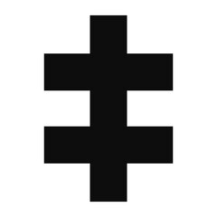 Patriarchal cross symbol (alternative version) - Christian flat style vector icon isolated