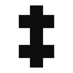Patriarchal cross bold symbol - Christian flat style vector icon isolated