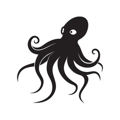 Squid Swimming Deep Under Ocean Surface