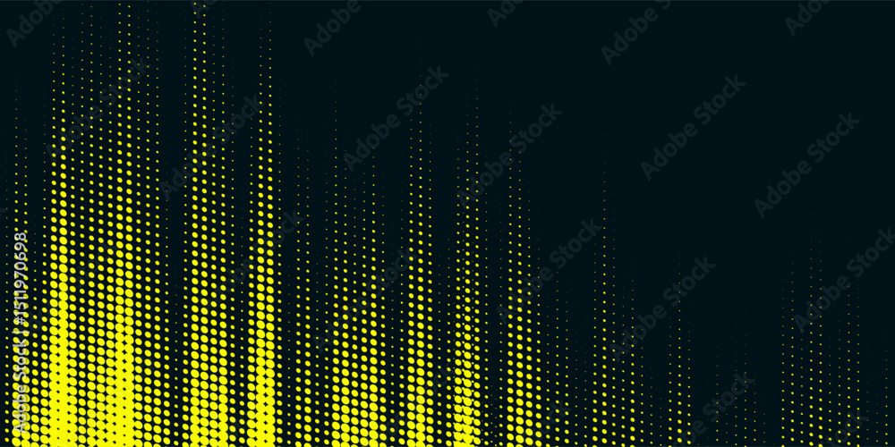 Aufkleber dots halftone yellow and dark blue color pattern gradient grunge texture background. dots pop art sp