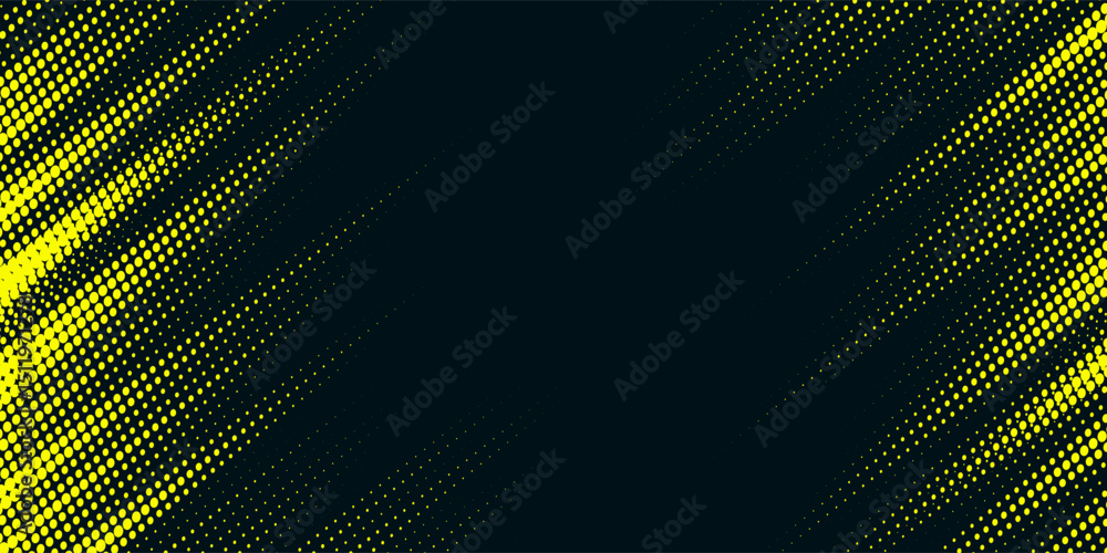 Poster dots halftone yellow and dark blue color pattern gradient grunge texture background. dots pop art sp