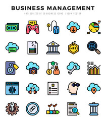 Obraz premium Vector Business Management types icon set in Lineal Color style. vector illustration.