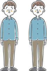 男性　全身　ベクター
