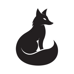 Fox Sitting Calmly With Curled Tail