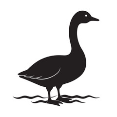 Goose Standing Alert With Raised Neck