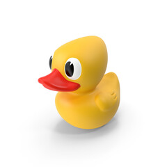 Yellow Rubber Duck Toy Isolated on Transparent Background