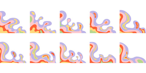 Colorful Abstract Wavy Liquid Corner 