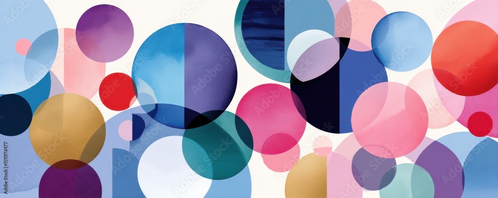 Aufkleber abstract background featuring colorful overlapping circles in vibrant hues and gradients