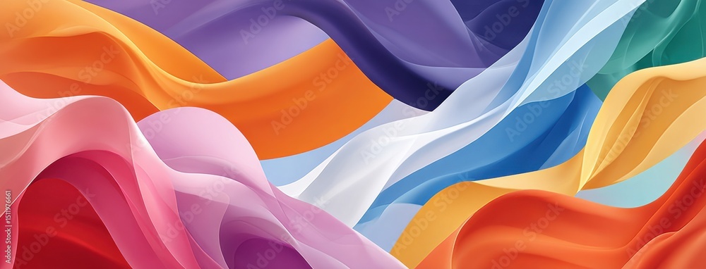 Aufkleber vibrant abstract background with flowing multicolored smooth curves