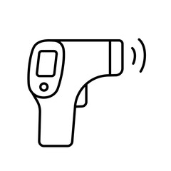 Infrared thermometer icon for contactless temperature screening medical apps and health monitoring systems