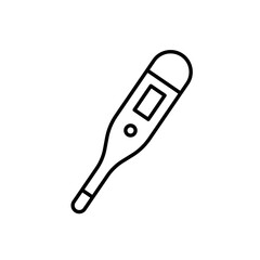 Digital thermometer icon with display for healthcare apps fever tracking and medical dashboards