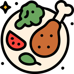 Nutritious meals icon featuring healthy food choices and dietary concepts promoting wellness and balanced eating habits. Perfect for blogs recipes websites and health related businesses