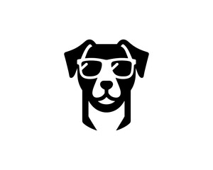 Minimalist dog with sunglasses vector art
