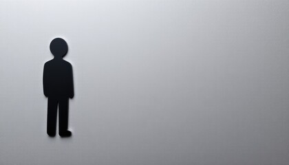 Obraz premium Silhouette of a Person Standing Alone Against a Mysterious Background with Subtle Light Effects