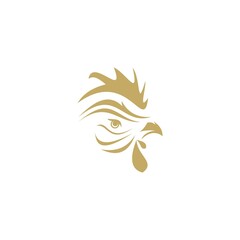 Obraz premium Gold roster logo vector design template