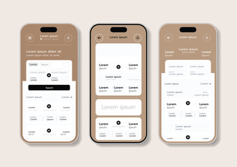 3D Vector illustration of flat style UI or UX design.