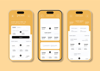3D Vector illustration of flat style UI or UX design.
