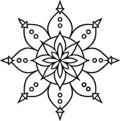 Heritage-Inspired Rangoli Line Art for Cultural Themes
