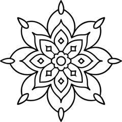 Black and White Rangoli with Intricate Mandala Patterns