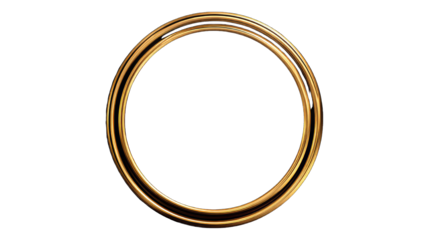 Circular golden frame on a black background