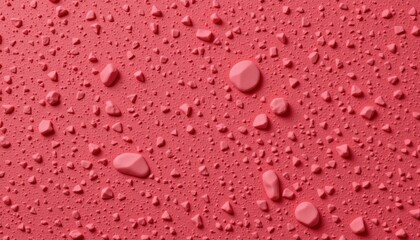 Close Up of Pink Surface with Water Droplets Creating a Glossy and Vibrant Texture