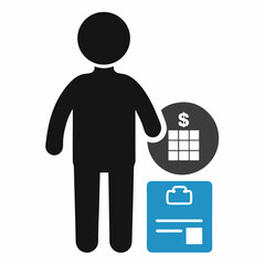 Budget planning Silhouette i con on white background