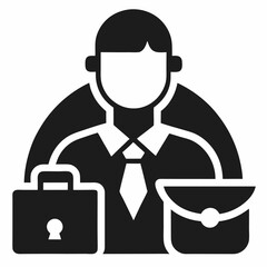 Investment portfolio Silhouette icon on white background