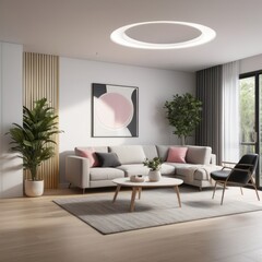 Modern living room, light and airy