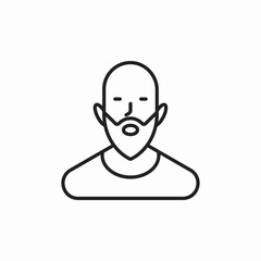 bald man with beard icon sign vector