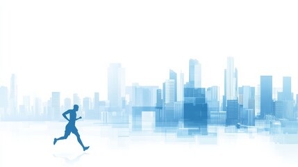 Urban sports running silhouette illustration
