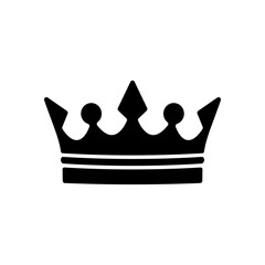 Royal crown black silhouette icon sign vector illustration