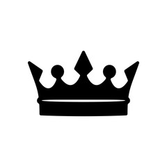 Royal crown black silhouette icon sign vector illustration