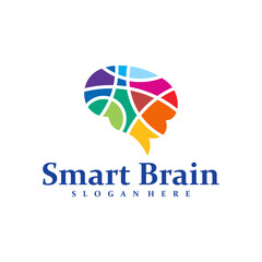 Colorful Brain logo design concept vector. Brain Care Logo Design Template. Creative Symbol. Icon
