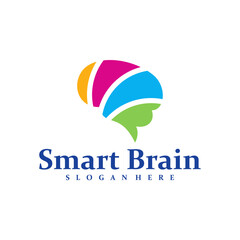 Colorful Brain logo design concept vector. Brain Care Logo Design Template. Creative Symbol. Icon