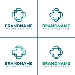 Obraz premium Letter D and J Medical Cross Logo Set, representing care, health, and trusted medical services