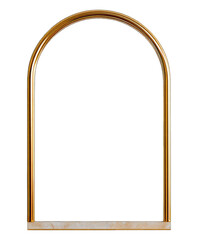 Gold arch-shaped picture frame