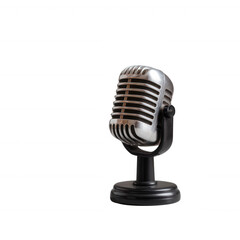 A classic microphone on a stand, ideal for recording and performing. Its vintage design adds a touch of nostalgia, perfect for music enthusiasts and audio professionals.