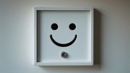Electrical Outlet Styled as Smiley Face on Wall