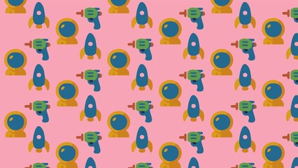 Astronomy space alien vector pattern design 