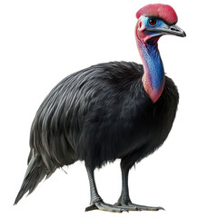 Cassowary portrait isolated on transparent background