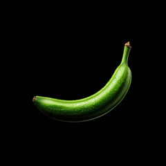 Fresh green banana on a dark background
