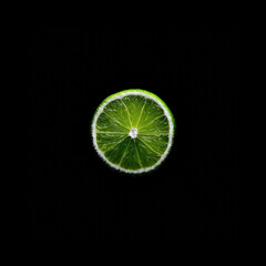 Lime slice on black highlights color