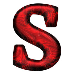 3d red letter s