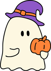 cartoon happy halloween fun illustration spooky slogan t-shirt decoration 