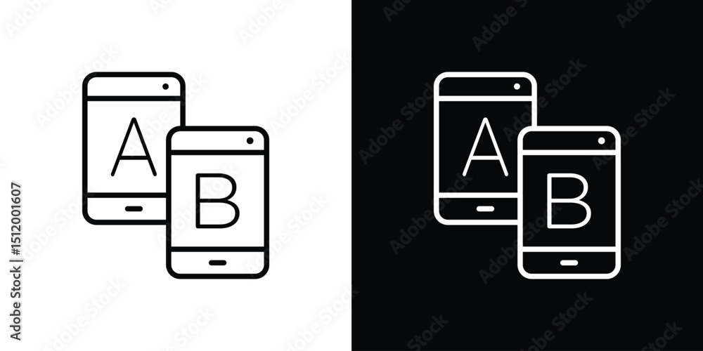 Poster a b testing icon. simple element illustration. outline and flat symbol design