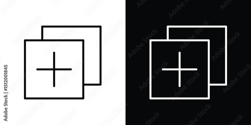Poster add apps icon. simple element illustration. outline and flat symbol design