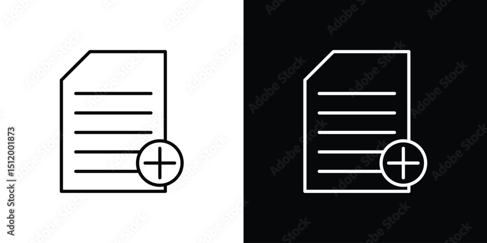 Aufkleber add document icon. simple element illustration. outline and flat symbol design