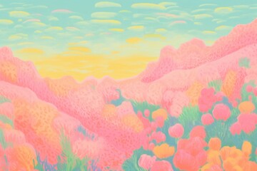 Fototapeta premium Meadow backgrounds painting outdoors.