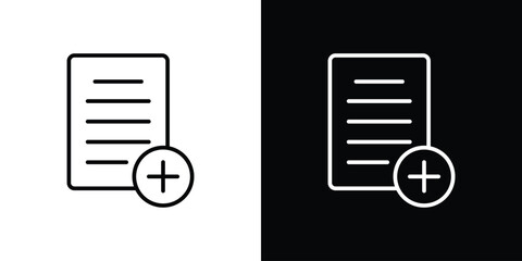 Add document icon. Simple element illustration. outline and flat symbol design