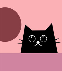 Kotek na baner – ilustracja wektorowa © Laura